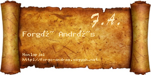 Forgó András névjegykártya