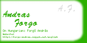 andras forgo business card