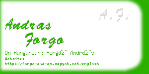 andras forgo business card
